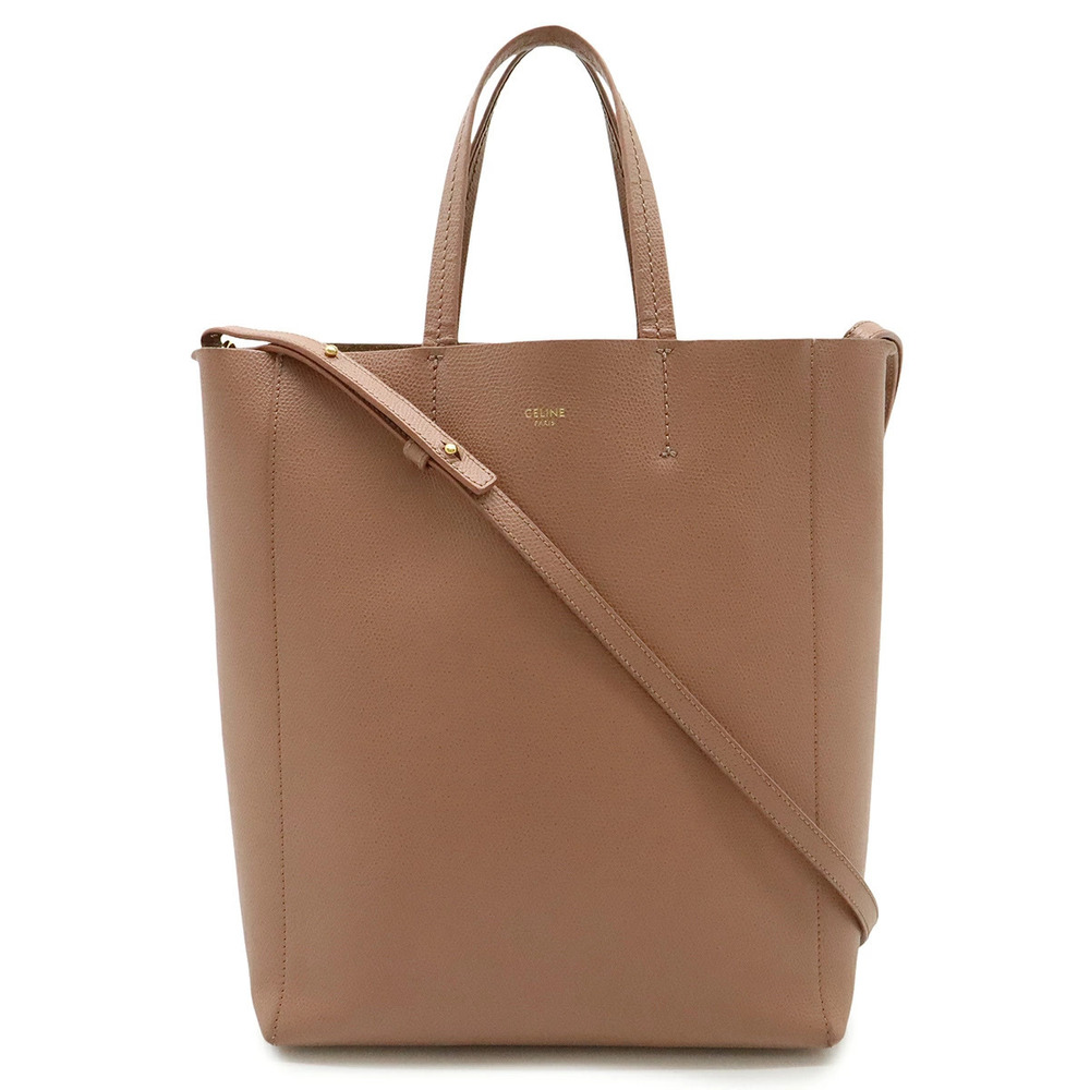 Celine Vertical Cabas Tote Bag Handbag Shoulder Leather Dusty Pink